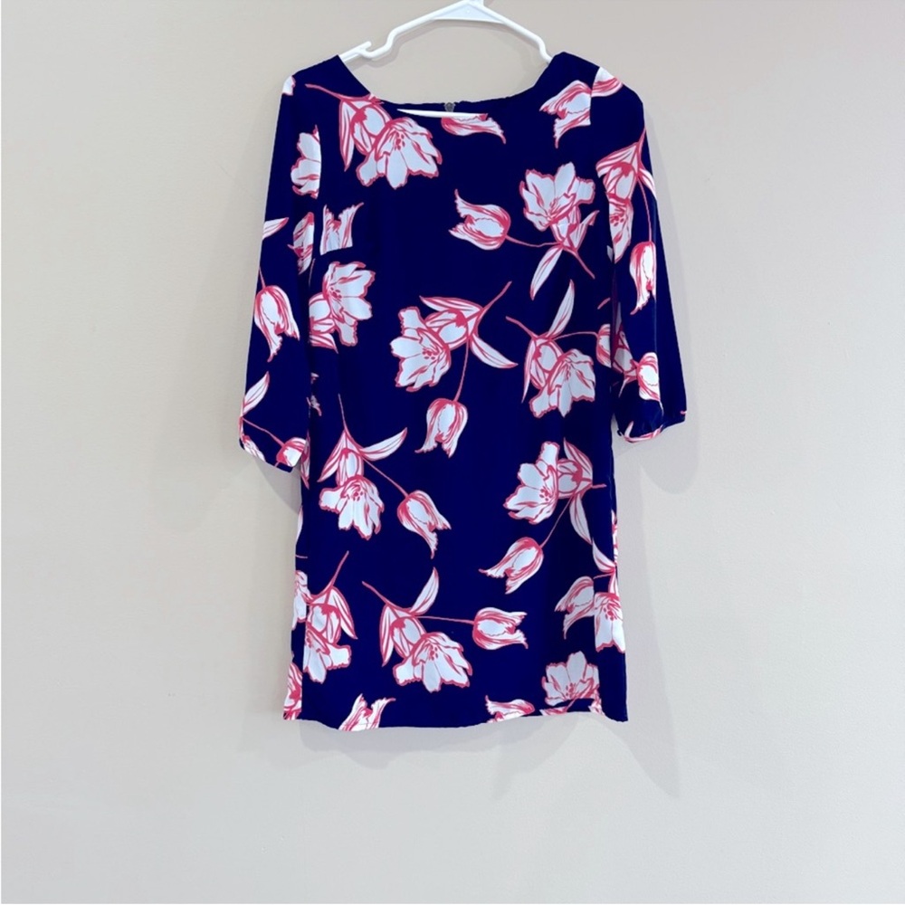 NEW Old Navy Navy Blue Pink White floral Dress XS 3/4 Sleeves - Picture 10 of 10